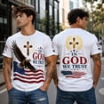 thumbnail image 2 of Men's Faith Patriotic Graphic T Shirt Eagle American Flag Christian Casual Short Sleeve Tee for Men, 2 of 6