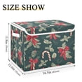 thumbnail image 5 of Yayeee Collapsible Cube Storage Bin with Lid Fabric Closet Decorative Basket with Handles, Green Christmas Candy Canes, 5 of 7