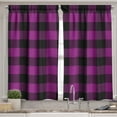 thumbnail image 2 of Ambesonne Buffalo Check Valance & Curtain, Flannel Pattern Art, 55"x36", Purple and Black, 2 of 7