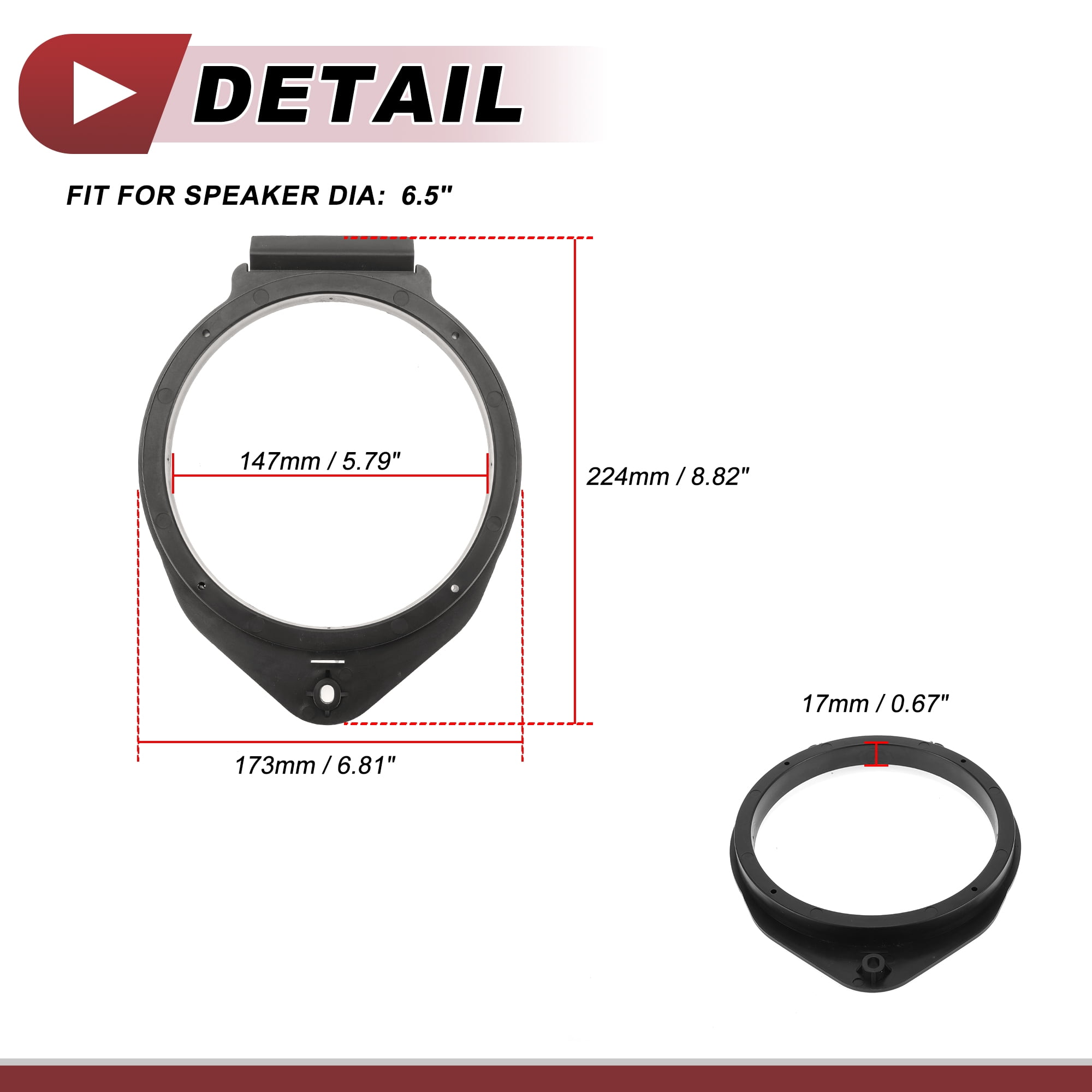 Unique Bargains 2 Set Speaker for Spacer Ring for Chevrolet Colorado 2015-2020