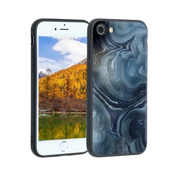 Dark-Marble-Stone-203 Phone Case, Degined for iPhone 8 Case Men Women, Flexible Silicone Shockproof Case for iPhone 8