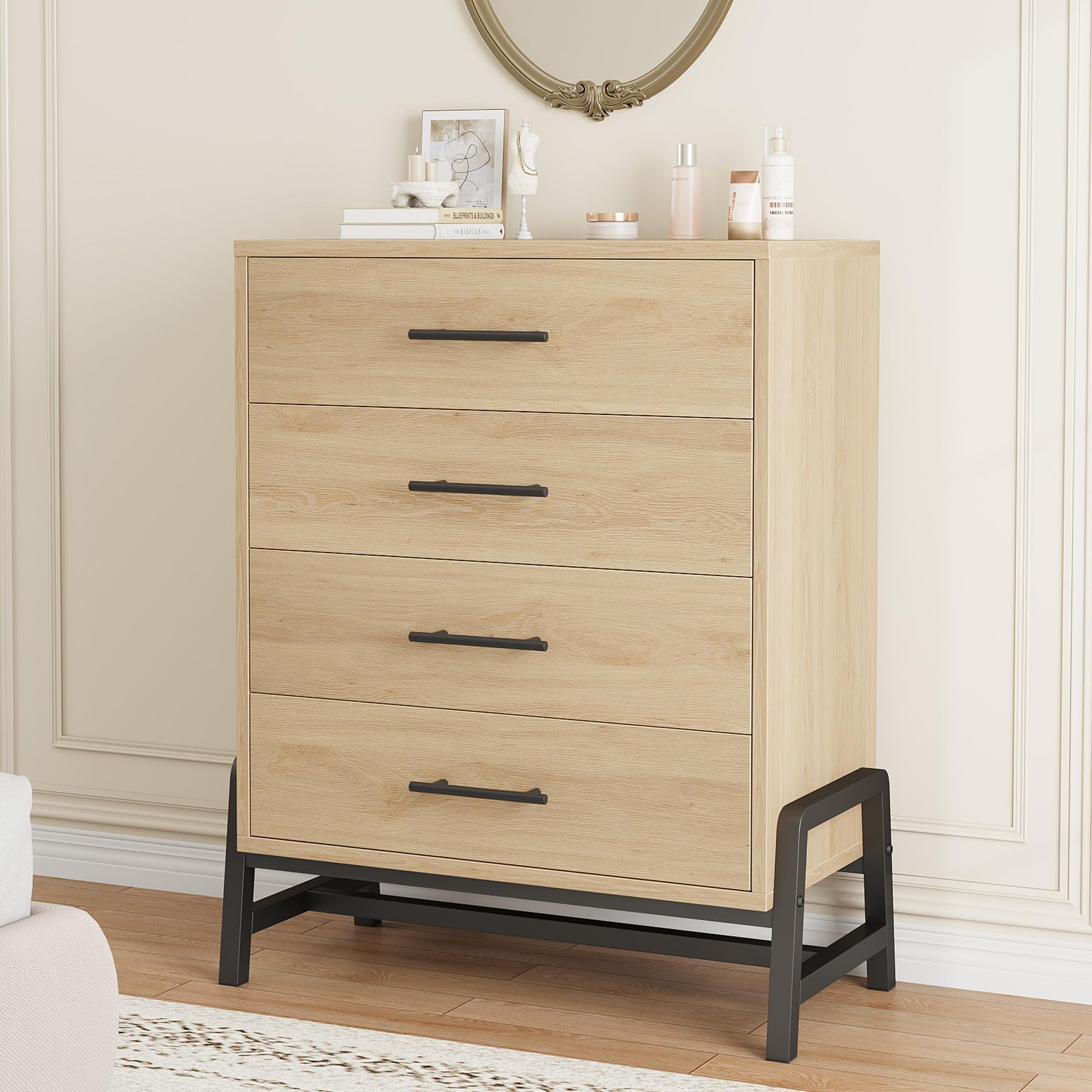 AKDSteel 4-Drawer Tall Dresser, 38.6