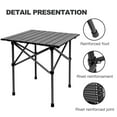 thumbnail image 3 of Compact Camping Table Folding Camp Side Table Portable Roll up Aluminum Table with Carry Bag Lightweight Foldable Small Camp Table for Indoor Outdoor Picnic Backyard BBQ, 3 of 11