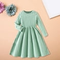 thumbnail image 2 of LIJCC Toddler Baby Girl Long Sleeve Dress Girls Ribbed Knit Sweater Dresses Solid Color Textured Kids Swing Holiday Clothes Fall Winter Fashion Clothes, 2 of 9