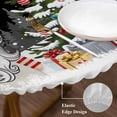 thumbnail image 5 of Black Red Christmas Fitted Tablecloth with Elastic Edged, Round Table Cloth for Dining Table, Gnomes Xmas Tree Snowflake Winter Gifts Waterproof Oil Proof Table Cover for Indoor Outdoor 55"-60", 5 of 9