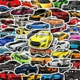 thumbnail image 6 of 150-Pack Racing Car Stickers - Cartoon Supercar Decals for Personalizing Luggage, Skateboards, and Laptops, 6 of 8