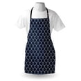thumbnail image 3 of Navy Apron Shell Pattern with Half Circled Lines Like Ocean Waves Nautical Modern Illustration, Unisex Kitchen Bib Apron with Adjustable Neck for Cooking Baking Gardening, Indigo White, by Ambesonne, 3 of 3
