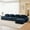 Blue, variant on 153" Oversized Modular Sectional Sofa, Corduroy Comfy Cloud Couch with 29.5" Extra-Deep Seat, Convertible U-Shaped Couch with Ottoman for Living Room, Black
