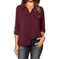 thumbnail image 2 of Kiplyki Fall Shirts for Women Long Sleeve Turndown Collar Button Shirt Tops, 2 of 8