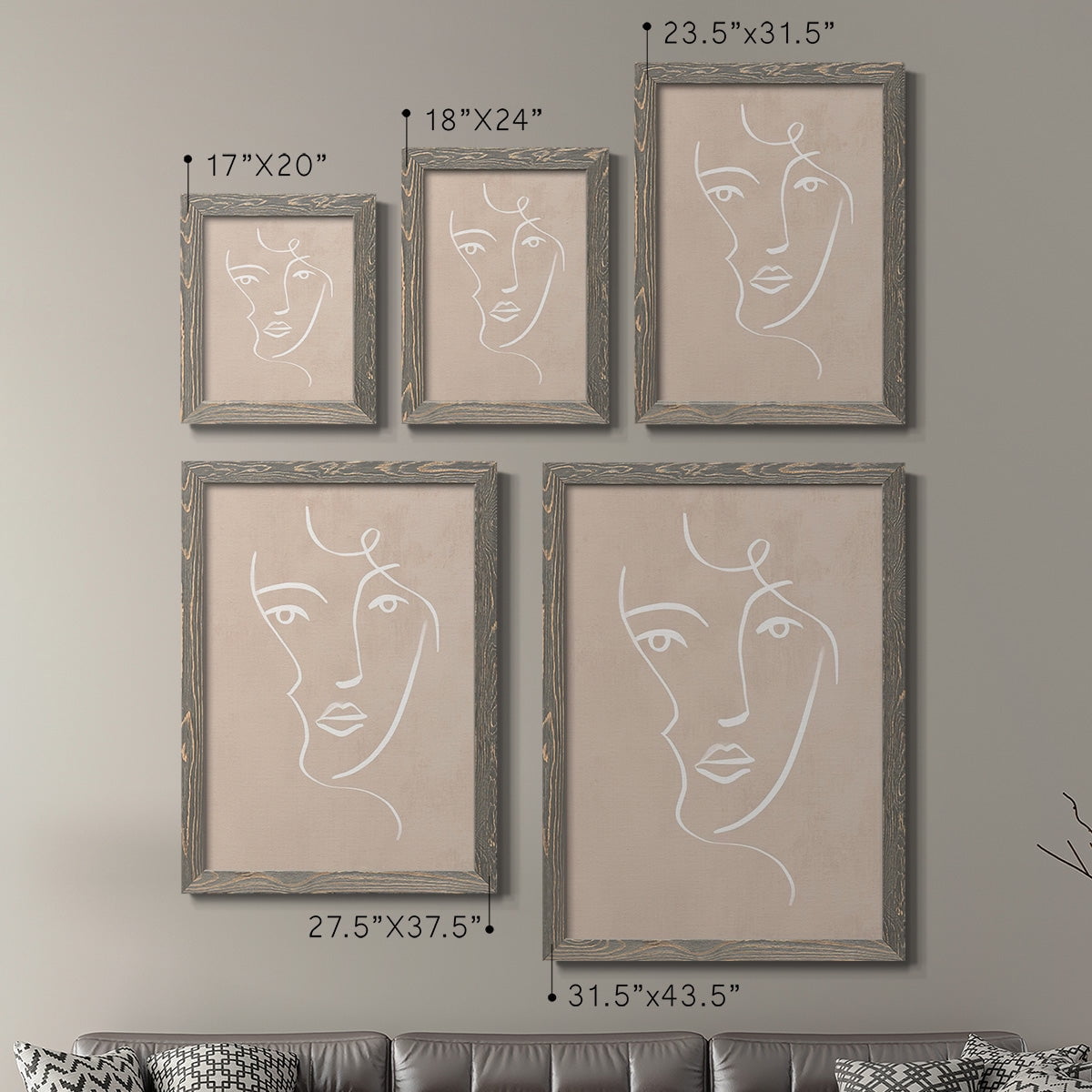 Curly Face I - Premium Framed Canvas 2 Piece Set - Ready to Hang