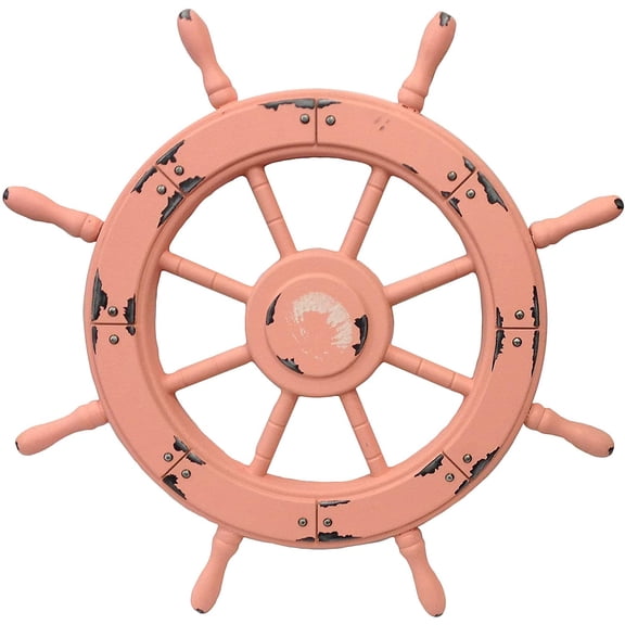 Nagina International Fancy This Wooden Boat Wheel of The Coastal Serenity Multi