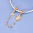 thumbnail image 5 of 925 Sterling Silver Golden Sakura Flower Ladybug Safety Chain Charm for Bracelet Charms Necklace Pendants Jewelry, 5 of 5