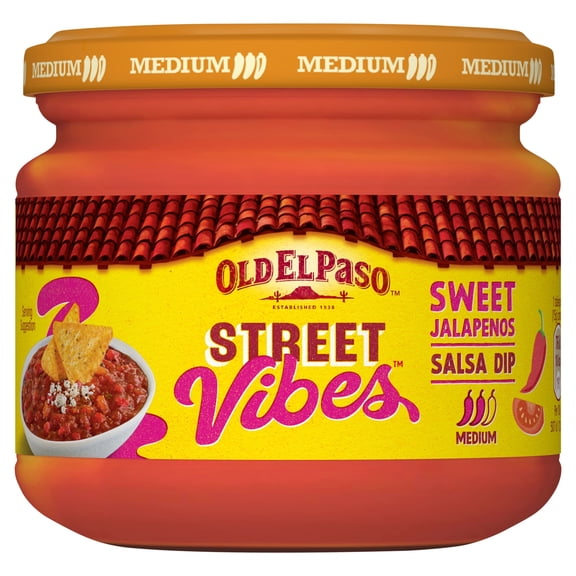 Old El Paso Street Vibes Salsa Dip - Sweet Jalapenos 335g, Imported from Britain