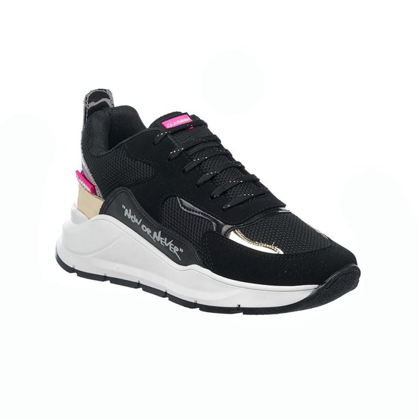 Tenis Para Correr Sneaker Mujer Moda Deportiva Casual Urbano Tipo Gamuza Negro Cómodo Suave negro 24 Love Clasben 024D3S