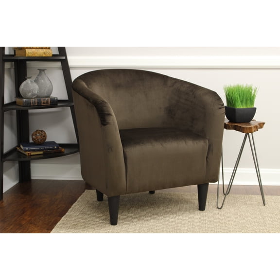 Mainstays Microfiber Tub Accent Chair, Chocolate Brown
