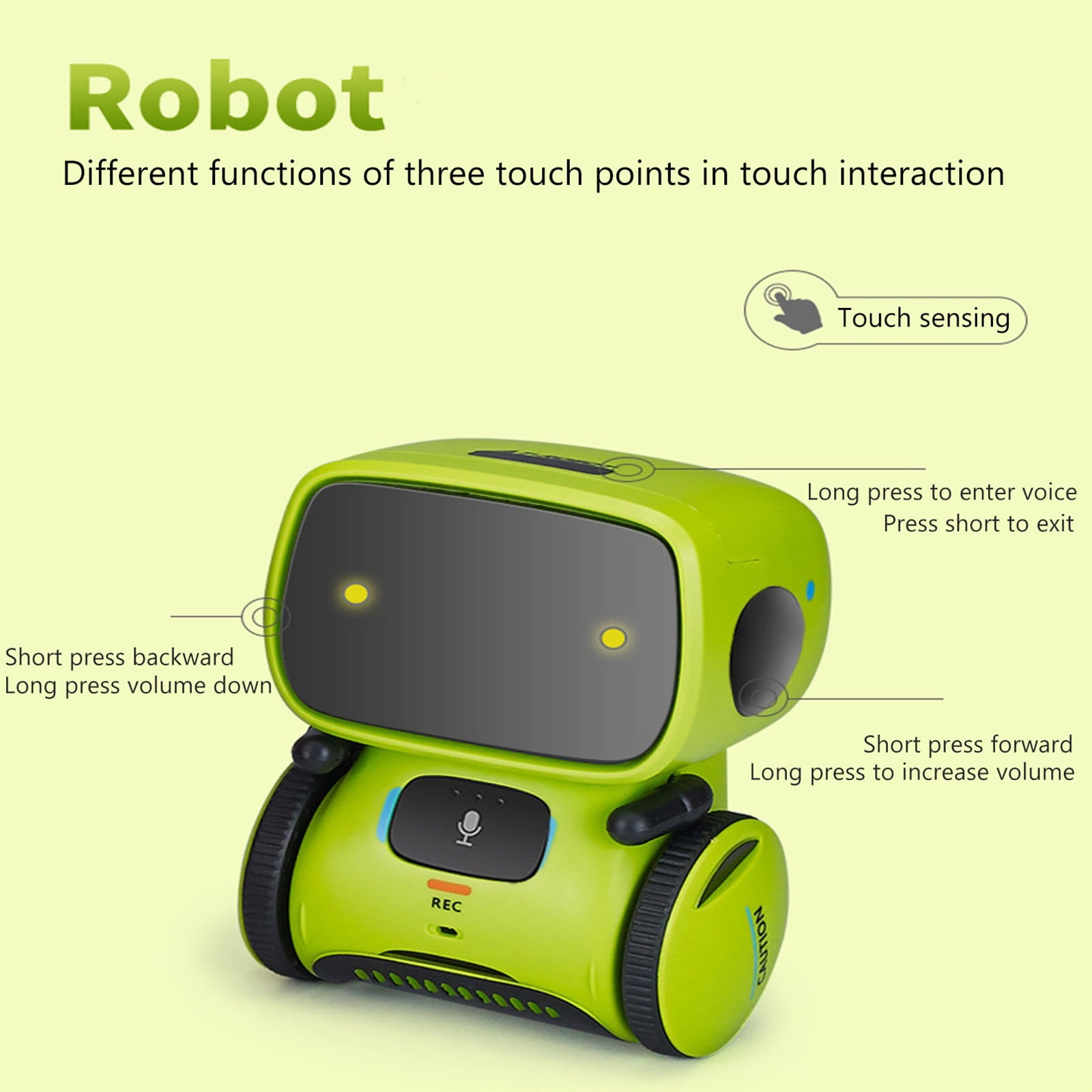 Xqxayjr under $5 3Pcs Interactive RobotToy, Interactive Smart RobotToy,Talking Dancing Singing Robotic Companion forKids,Programmable Touch Control Voice Command Robot