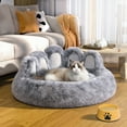 thumbnail image 2 of Pet Round Bed Of Paw Shape, Donut Dog Bed For Dogs & Cats, Comfortable And Soft Pet Cushion Mat, 2 of 11