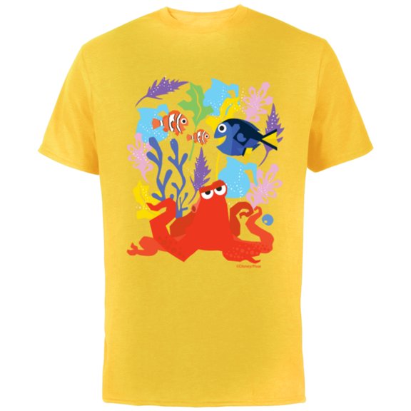 Disney PIXAR Finding Dory Nemo, Marlin & Hank - Short Sleeve Cotton T-Shirt for Adults - Customized-Yellow