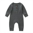 thumbnail image 1 of Girls Bodysuits Toddler Winter Long Sleeve Ribbed Solid Color Jumpsuit Outwear for Baby Clothes, 1 of 3