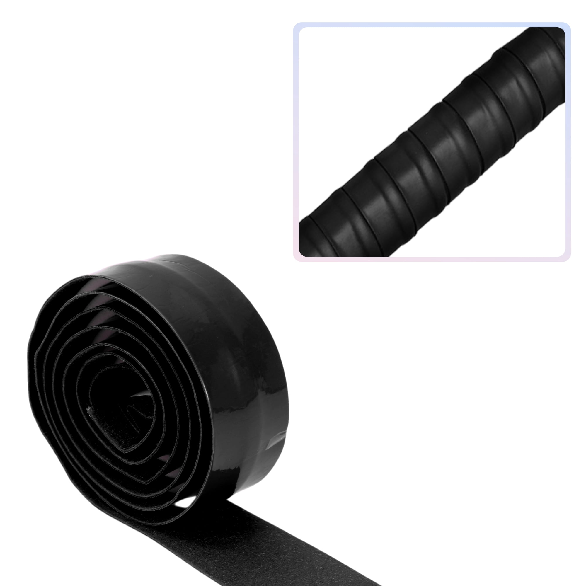 Unique Bargains 2 Pcs Tennis Racket Grip Tape Black