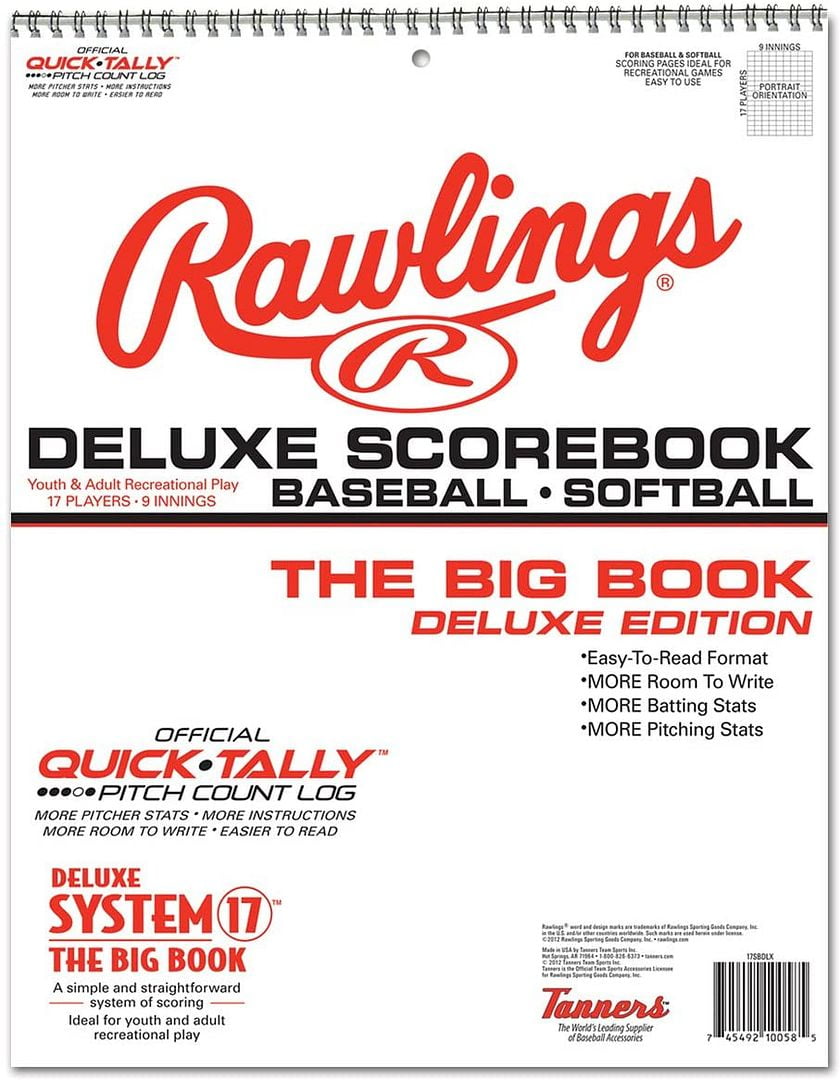 Rawlings System 17 Baseball Softball Scorebook Deluxe