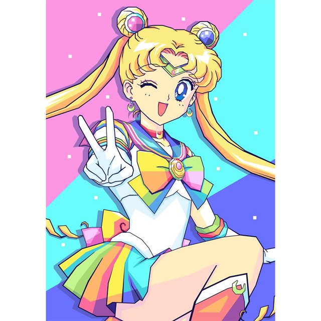 Cuadros Decorativos Kits de pintura de diamantes DIY 5D de Sailor Moon arte de decoración de pared de taladro redondo completo (CK149) Likrtyny embutido en tela