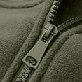 thumbnail image 5 of Timoontee Men's Sherpa Lined Jacket Fall Winter Warm Hooded Coats Solid Fleece Zipper Jacket Coat Casual Comfy Outerwear Coat with Zip Pocket Army Green XL, 5 of 6
