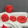 thumbnail image 3 of JWH Decorative Round Suede Flower Throw Pillows with Insert for Bed Sofa 14 inch Orange Red, 3 of 12