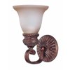 Nuvo 60/1591 Wesley Wall Lantern 7in Dark Plum Bronze Amber Bisque Glass