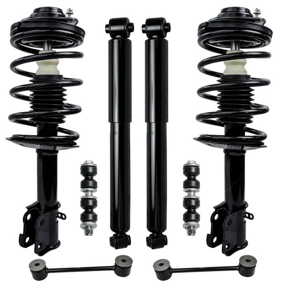 Detroit Axle - 8pc Struts Shocks Kit for 2001-2010 Chrysler PT Cruiser Complete 2 Front Struts with Coil Spring 2 Rear Shock Absorbers 4 Front Rear Sway Bar Links Replacement Strut