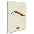 thumbnail image 2 of Trademark Fine Art "Cuba Watercolor Map" Canvas Art by Michael Tompsett, 2 of 3