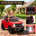 thumbnail image 6 of Ford Ride on Cars, 12V Ford F150 Raptor Powered Ride on Toys with Remote Control, Electric Car for Kids with Bluetooth/FM/Trunk, 4 Wheelers Truck for Toddlers Boys Girls Ages 3-6, Red, 6 of 9