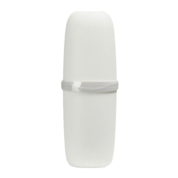 Estuche de viaje para cepillos de dientes con tapa, protector para cepillos de dientes, almacenamiento a prueba de polvo Blanco