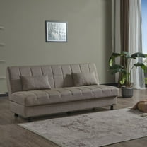 Ottomanson 75" Convertible Sofa Couch for Living Room, Chenille Modern Sofa Bed with Storage, Brown