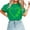 Green#5, variant on St Patricks Day Shirt Women Short Sleeve Round Neck Loose Soft Printed Summer Tops