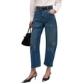 thumbnail image 2 of High Waisted Wide Leg Vintage Denim Pants Women Baggy Barrel Horseshoe Jeans, 2 of 6