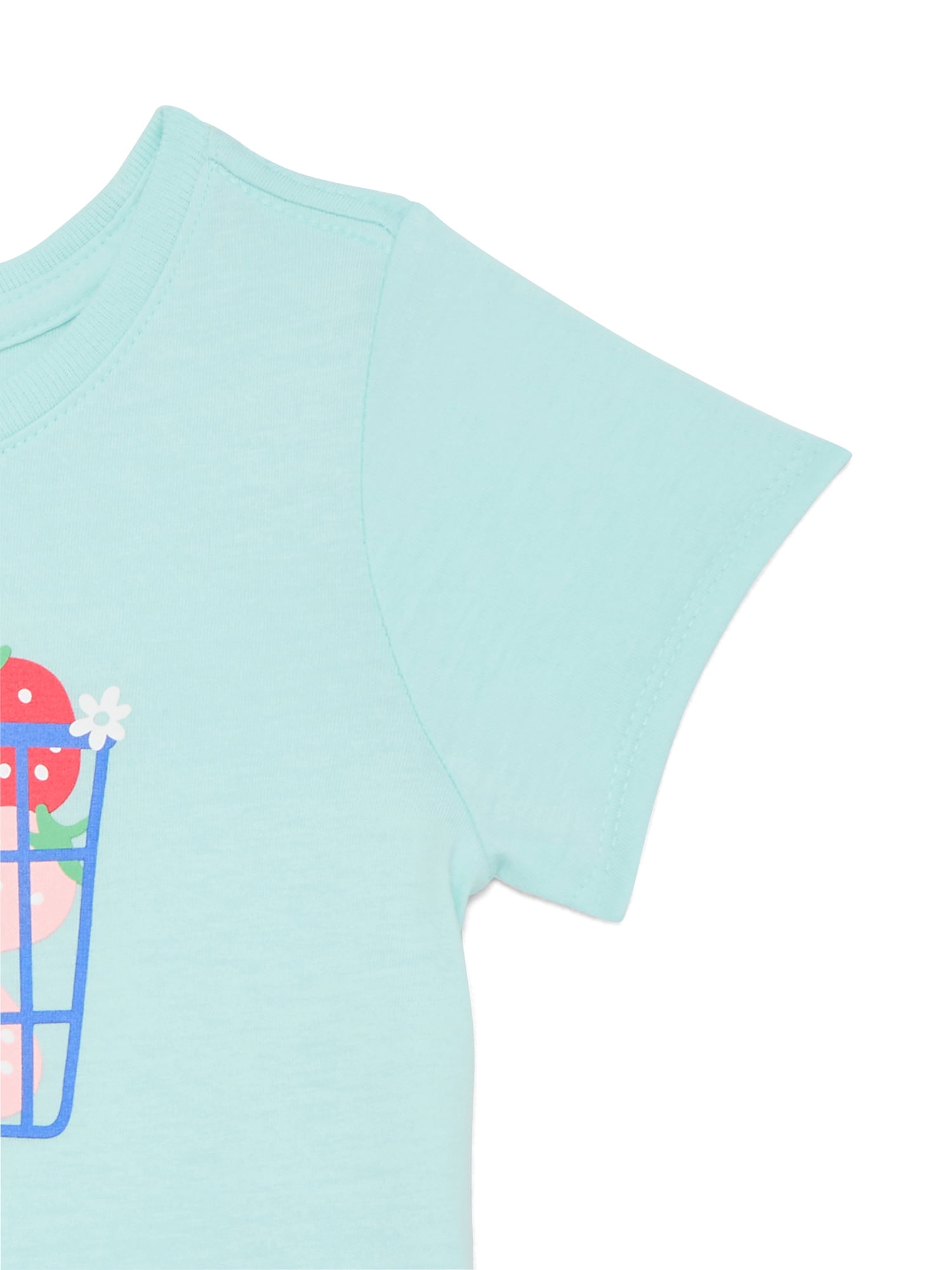 Wonder Nation Toddler Girls Tee with Short Sleeves, Sizes 18M-5T