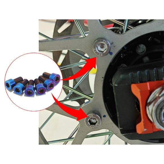 Tarazon 6Pcs Titanium Bolts Screws for Rear Sprocket for Sur-ron Ultra Bee Electric Bike