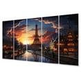 thumbnail image 2 of Designart "Futuristic Scenery of the Eiffel Tower in Paris III" Franch Metal Wall Art Set, 2 of 5