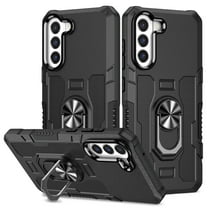 Phone Case for Samsung Galaxy S22 Plus Case, S22 Plus Phone Case Built in 360 Rotating Ring Stand, Luxury Heavy Duty Armor Hard PC Soft TPU Slim Phone Case for Samsung Galaxy S22 Plus - Black