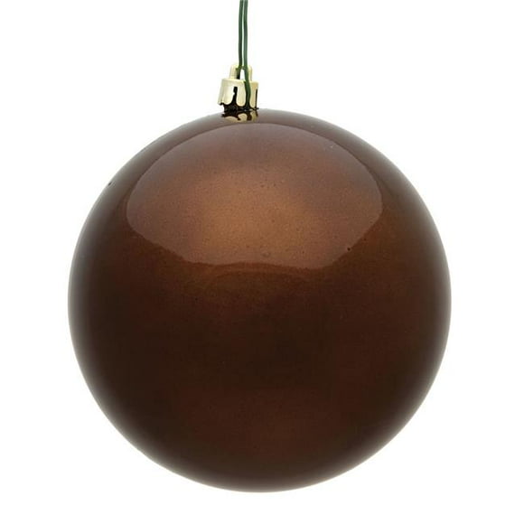 Vickerman N590876DCV 3 in. Mocha Candy UV Treated Christmas Ornament Ball - 12 per Bag