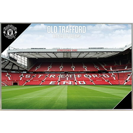 Man UTD Old Trafford 17/18 Poster in a Black Wood Frame (24x36) (Best Man Utd Wallpapers)