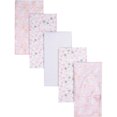 thumbnail image 1 of Gerber Set 5 mantas algodón blanco rosa suaves bebé recién nacido OEKO-TEX, 1 of 5