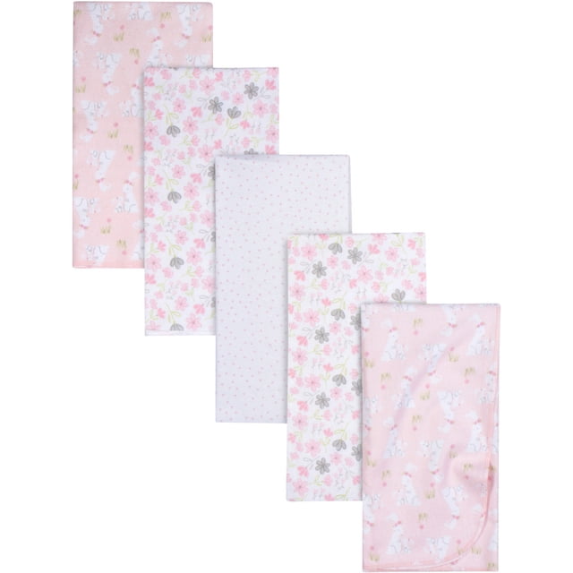 Gerber Set 5 mantas algodón blanco rosa suaves bebé recién nacido OEKO-TEX