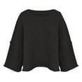 thumbnail image 4 of Sweaters For Women Womens Cropped Sweaters Oversized Cable Knit Crewneck Long Sleeve Pullover Trendy Casual Loose Sweater Tops Womens Sweaters, 4 of 5