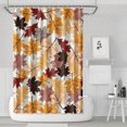thumbnail image 6 of Fall Leaves Shower Curtain, Abstract Modern Luxury Bathroom Decor, Autumn Leaf Decorative Waterproof Washable Cloth Fabric Bathroom Curtain with 12 Hooks 72x72 Inches, 6 of 6