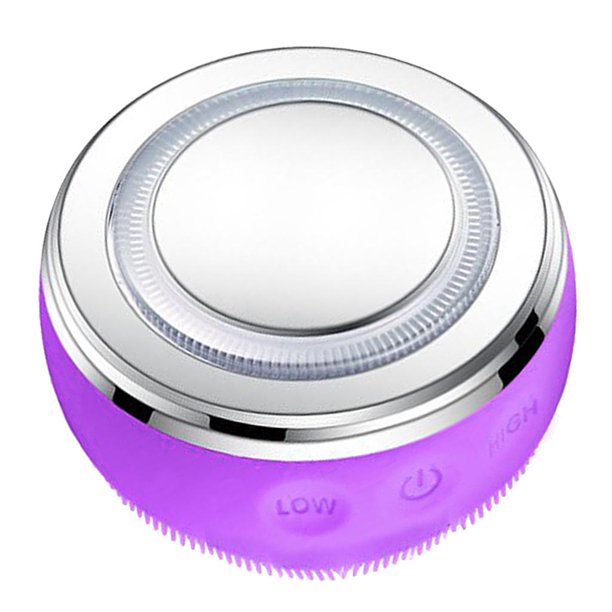 Masajeador Facial de 600 MAh Limpiador Facial Todo en un de Vibración Sónica Promueve La Absorción 4 LED tamiento de lámpara de color azul Y Roja - Púrpura Salvador Masajeador facial eléctrico