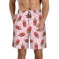 thumbnail image 2 of Uemuo Watermelon Ice Cream Pattern Men's Swim Trunks Hawaiian Beach Bathing Suit Swimsuits Beach Quick-Dry Shorts with Pockets-XX-Large, 2 of 9
