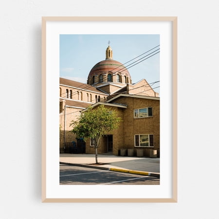 St. Mary's Byzantine Catholic Church, Johnstown 01 - Johnstown Pennsylvania Photography Oak Framed Wall Art Print 24 x 36 inches