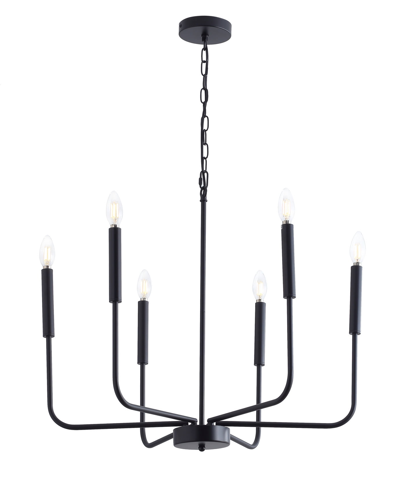 Aiwen Modern Candle Like Wagon Wheel Pendant Light Industrial Hanging Lamp Fixture Black